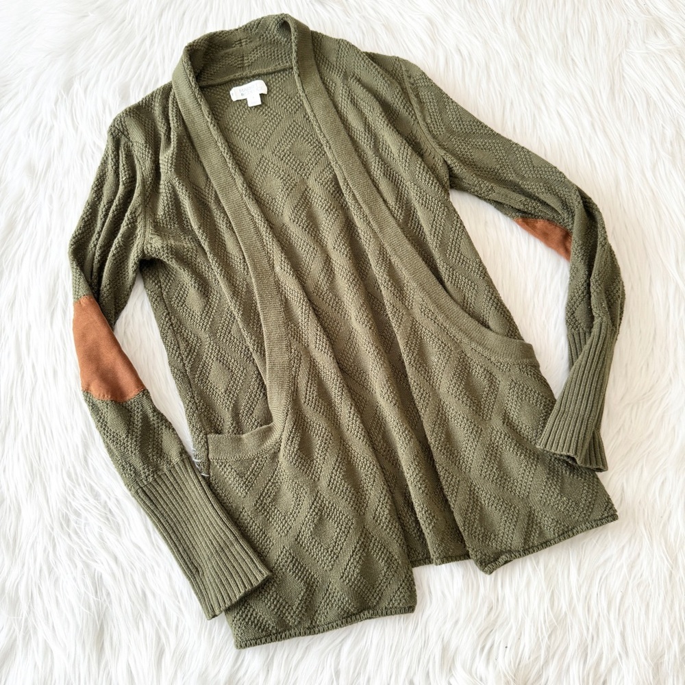 Market & Spruce Green Knit Open Cardigan